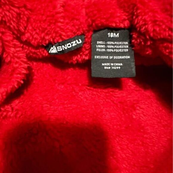 Snozu Heavy Duty Cozy Fleece Lined Quilted Gray/Red Baby Winter Snowsuit - Picture 8 of 8